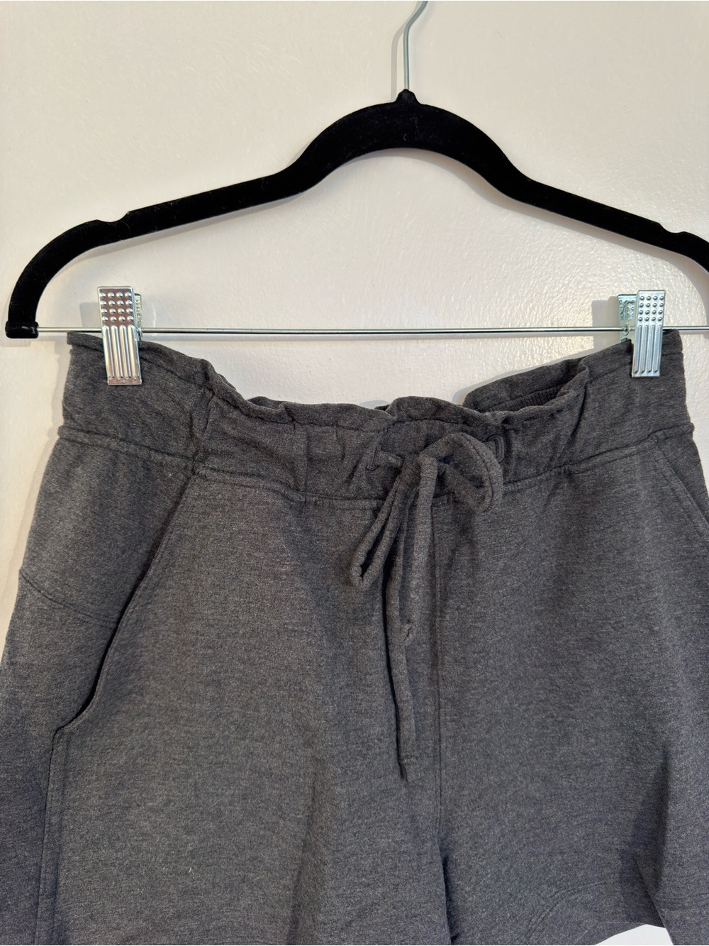 lululemon Women's Dark Gray High-Waist Drawstring Shorts